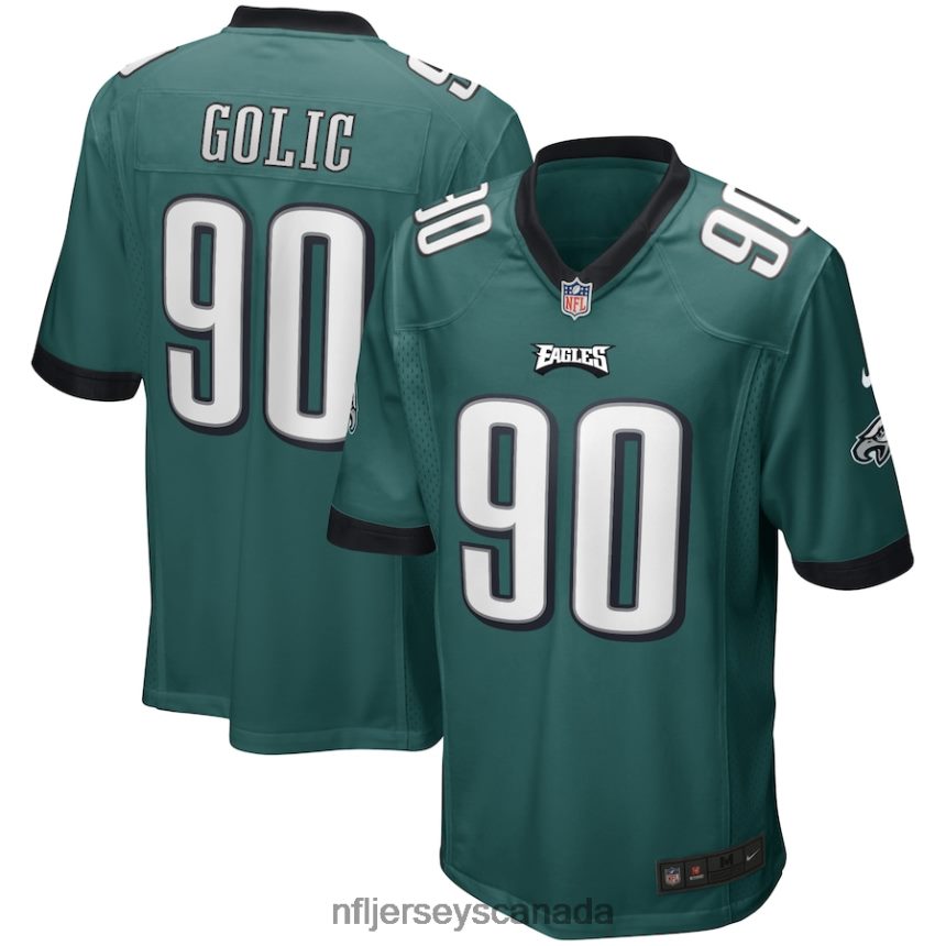 Men Philadelphia Eagles Mike Golic Nike Midnight Green Game Retired Player Jersey Clothing NFL TBXFR66816