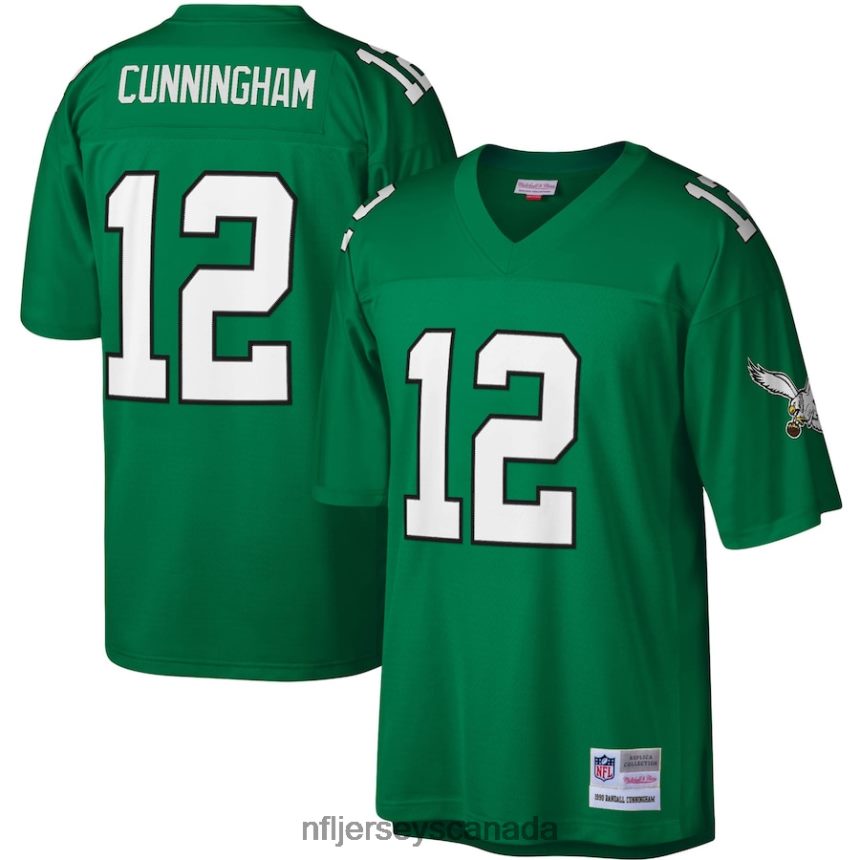 Men Philadelphia Eagles Randall Cunningham Mitchell  Ness Kelly Green Legacy Replica Jersey Clothing NFL TBXFR62299