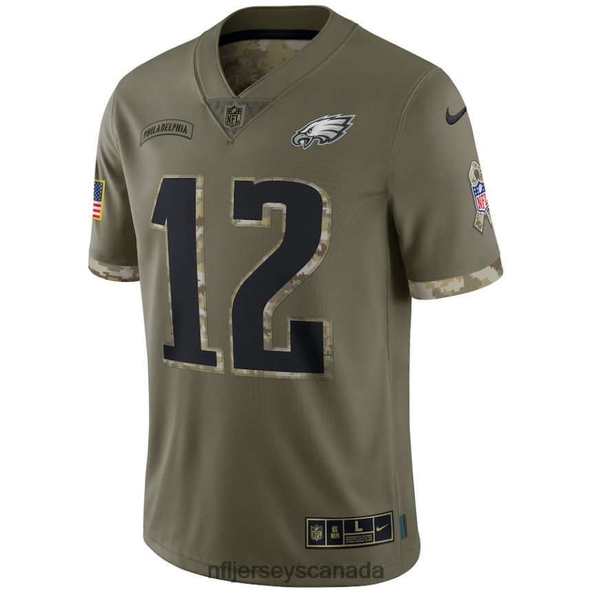Men Philadelphia Eagles Randall Cunningham Nike Olive 2022 Salute To Service Retired Player Limited Jersey Clothing NFL TBXFR6596