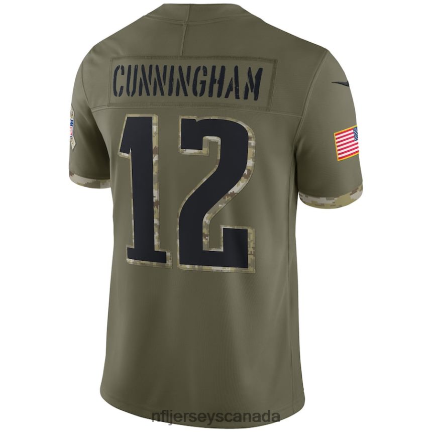 Men Philadelphia Eagles Randall Cunningham Nike Olive 2022 Salute To Service Retired Player Limited Jersey Clothing NFL TBXFR6596