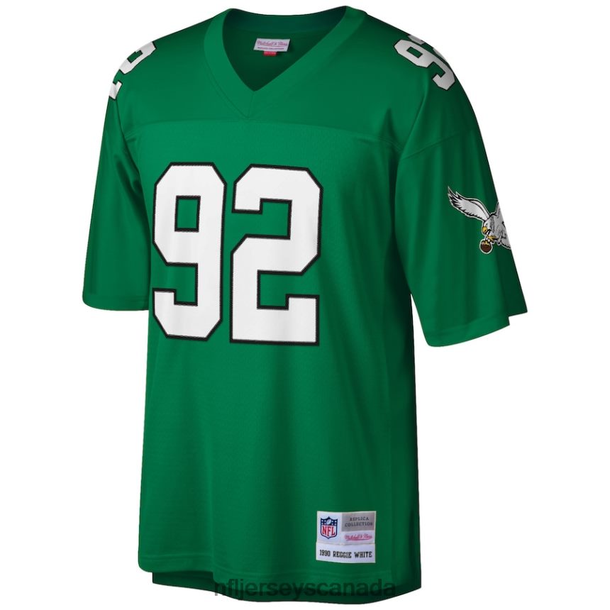 Men Philadelphia Eagles Reggie White Mitchell  Ness Kelly Green Big  Tall 1990 Retired Player Replica Jersey Clothing NFL TBXFR6469