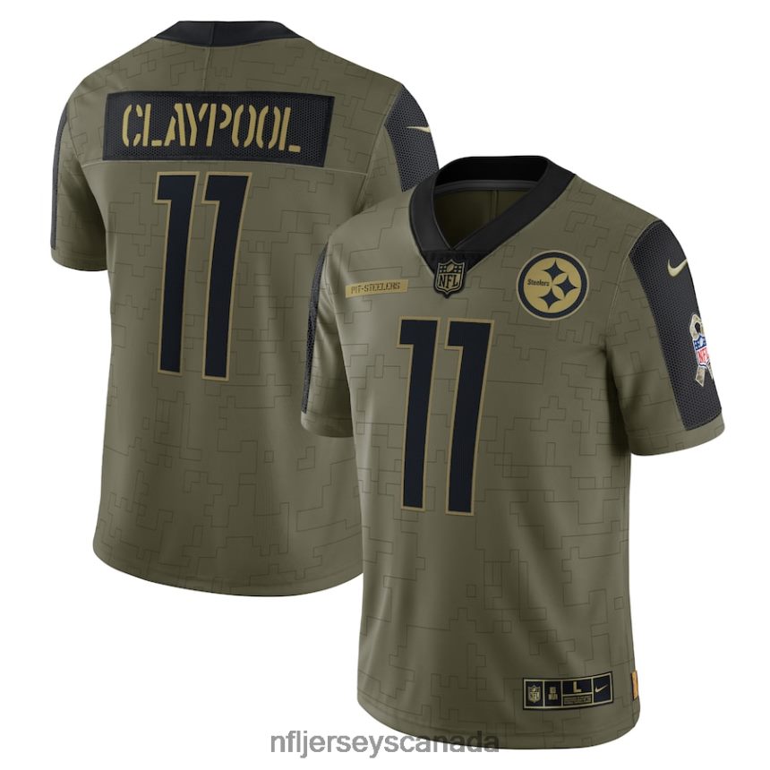 Men Pittsburgh Steelers Chase Claypool Nike Olive 2021 Salute To Service Limited Player Jersey Clothing NFL TBXFR62601