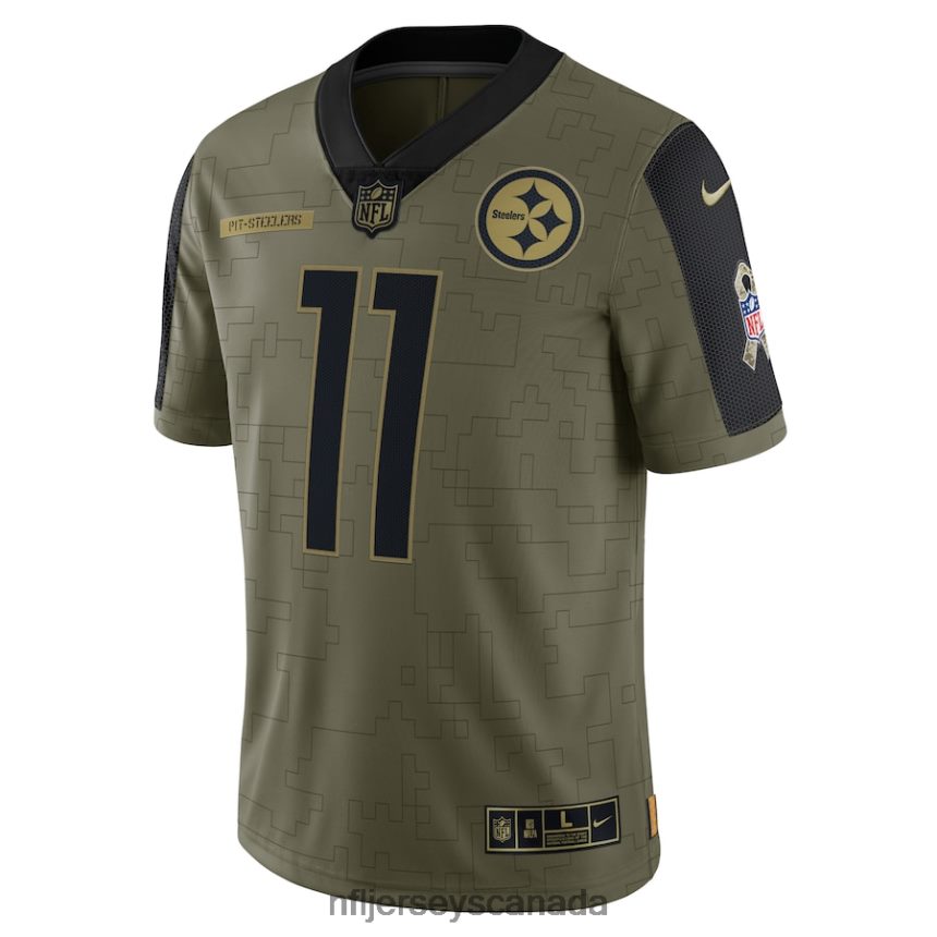 Men Pittsburgh Steelers Chase Claypool Nike Olive 2021 Salute To Service Limited Player Jersey Clothing NFL TBXFR62601