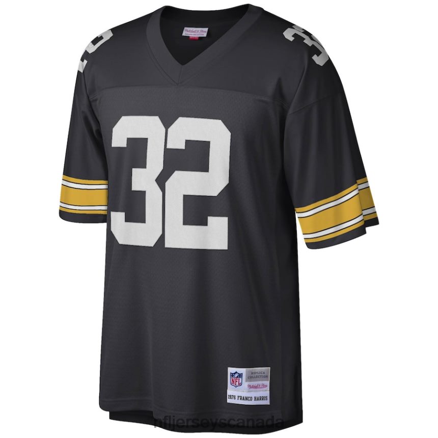 Men Pittsburgh Steelers Franco Harris Mitchell  Ness Black Legacy Replica Jersey Clothing NFL TBXFR6427