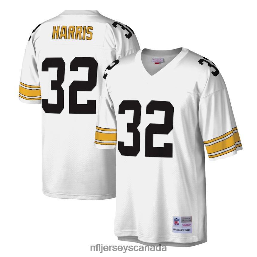 Men Pittsburgh Steelers Franco Harris Mitchell  Ness White Legacy Replica Jersey Clothing NFL TBXFR62098