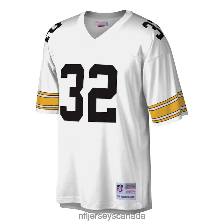 Men Pittsburgh Steelers Franco Harris Mitchell  Ness White Legacy Replica Jersey Clothing NFL TBXFR62098