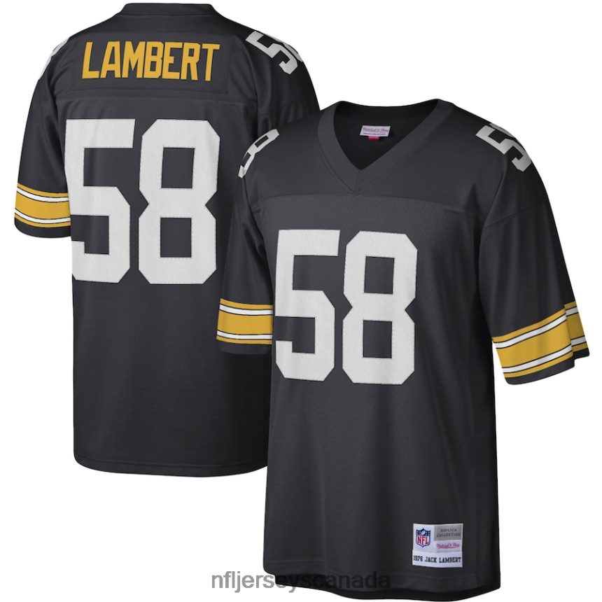 Men Pittsburgh Steelers Jack Lambert Mitchell  Ness Black Legacy Replica Jersey Clothing NFL TBXFR64231