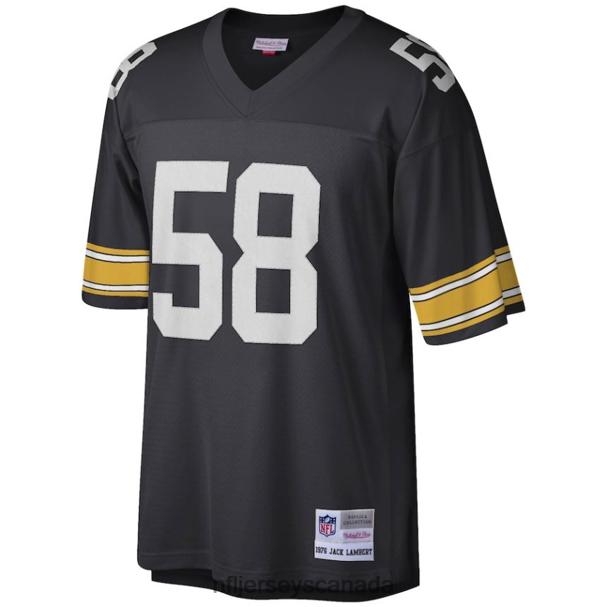 Men Pittsburgh Steelers Jack Lambert Mitchell  Ness Black Legacy Replica Jersey Clothing NFL TBXFR64231