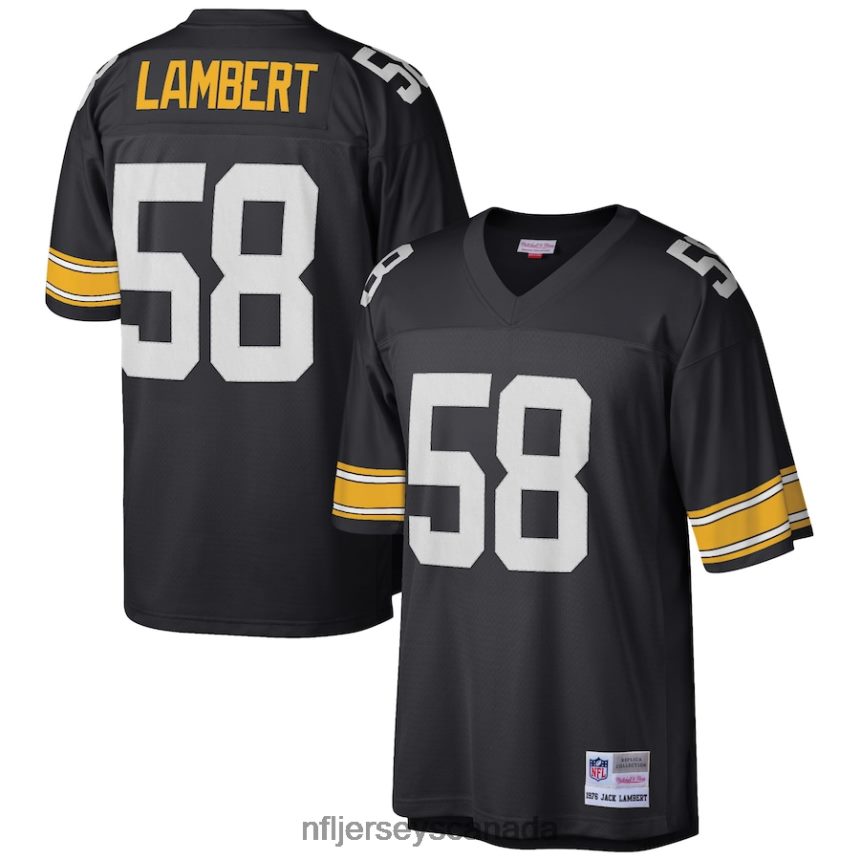 Men Pittsburgh Steelers Jack Lambert Mitchell  Ness Black Retired Player Legacy Replica Jersey Clothing NFL TBXFR63952