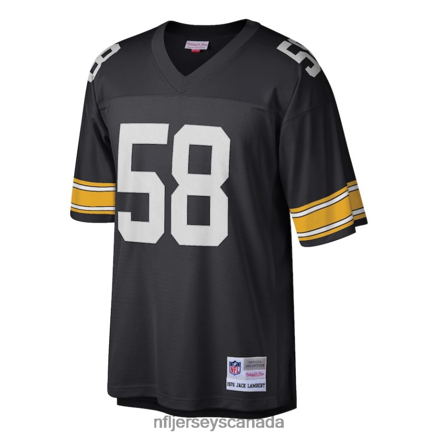 Men Pittsburgh Steelers Jack Lambert Mitchell  Ness Black Retired Player Legacy Replica Jersey Clothing NFL TBXFR63952