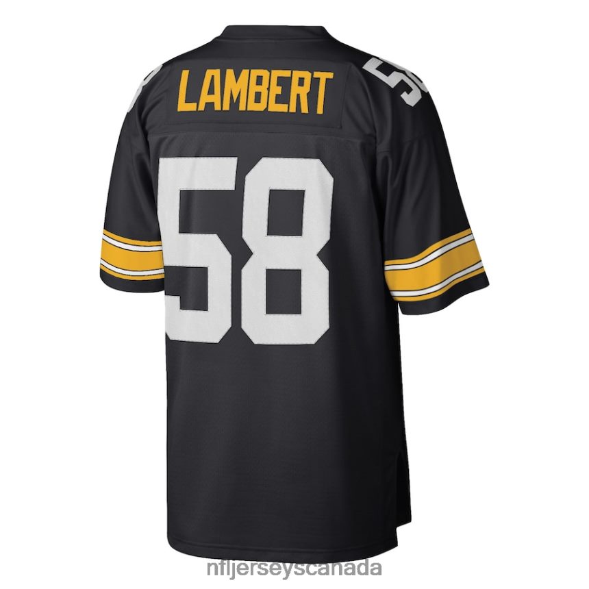 Men Pittsburgh Steelers Jack Lambert Mitchell  Ness Black Retired Player Legacy Replica Jersey Clothing NFL TBXFR63952