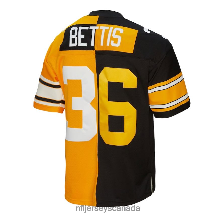 Men Pittsburgh Steelers Jerome Bettis Mitchell  Ness Black/Gold 1996 Split Legacy Replica Jersey Clothing NFL TBXFR6837