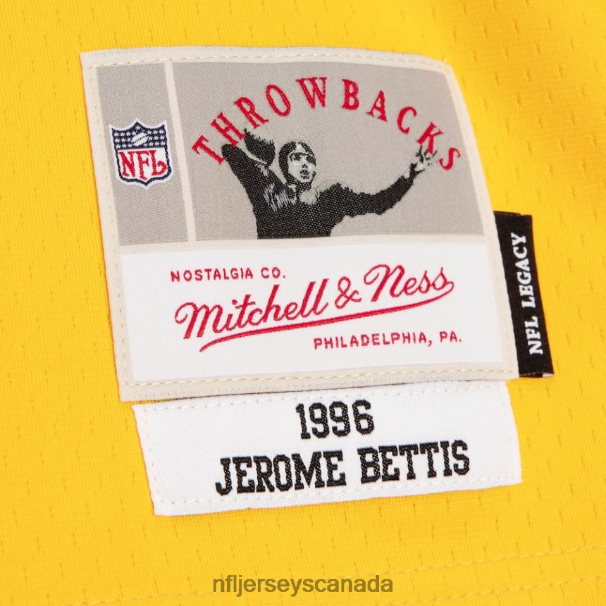 Men Pittsburgh Steelers Jerome Bettis Mitchell  Ness Black/Gold Big  Tall Split Legacy Retired Player Replica Jersey Clothing NFL TBXFR61530