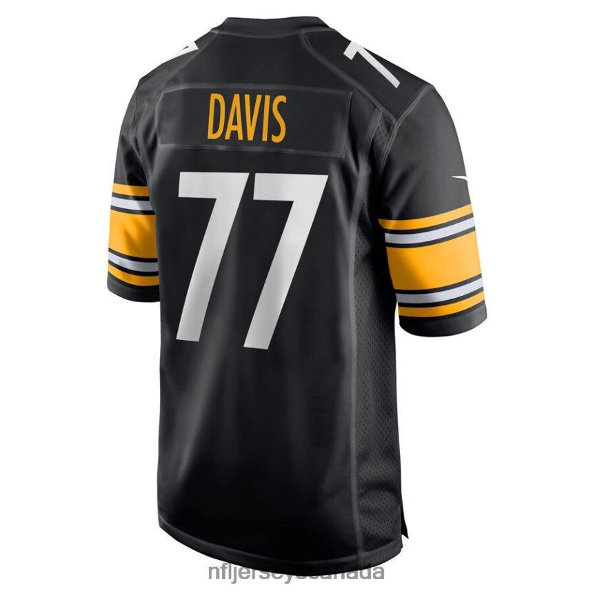 Men Pittsburgh Steelers Jesse Davis Nike Black Game Player Jersey Clothing NFL TBXFR66007