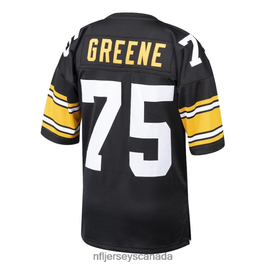 Men Pittsburgh Steelers Joe Greene Mitchell  Ness Black 1975 Authentic Throwback Retired Player Jersey Clothing NFL TBXFR62966