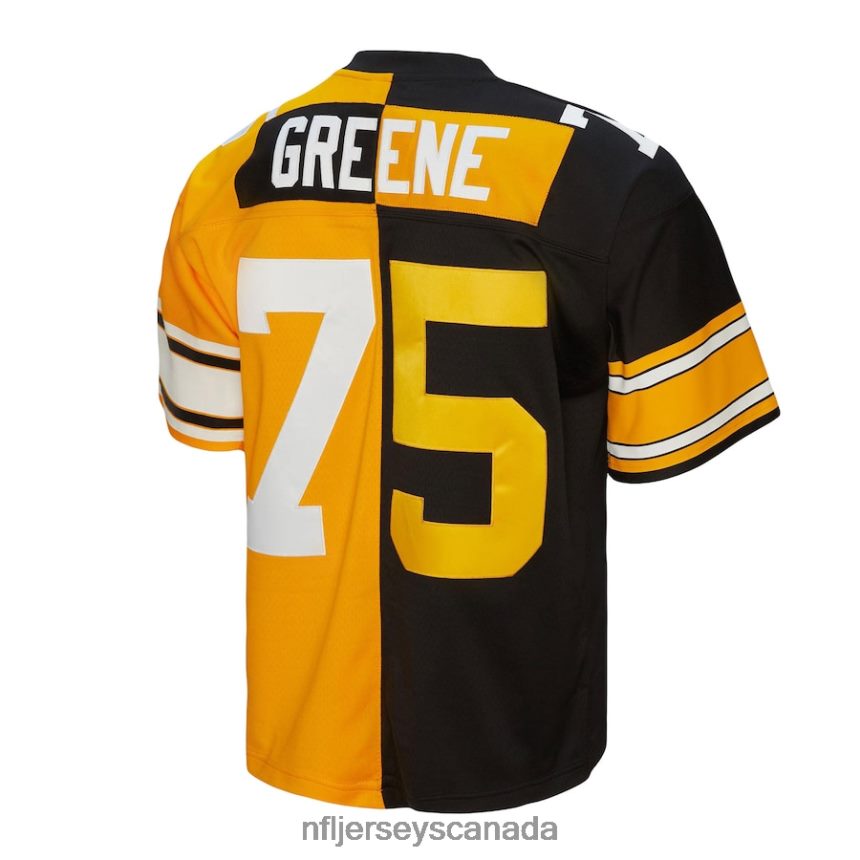 Men Pittsburgh Steelers Joe Greene Mitchell  Ness Black/Gold 1976 Split Legacy Replica Jersey Clothing NFL TBXFR61972