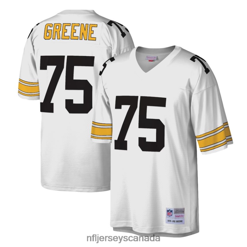 Men Pittsburgh Steelers Joe Greene Mitchell  Ness White Legacy Replica Jersey Clothing NFL TBXFR62536