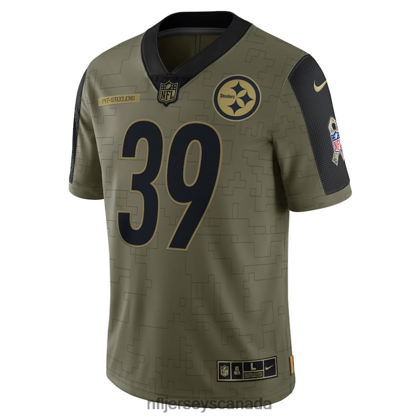 Men Pittsburgh Steelers Minkah Fitzpatrick Nike Olive 2021 Salute To Service Limited Player Jersey Clothing NFL TBXFR65457