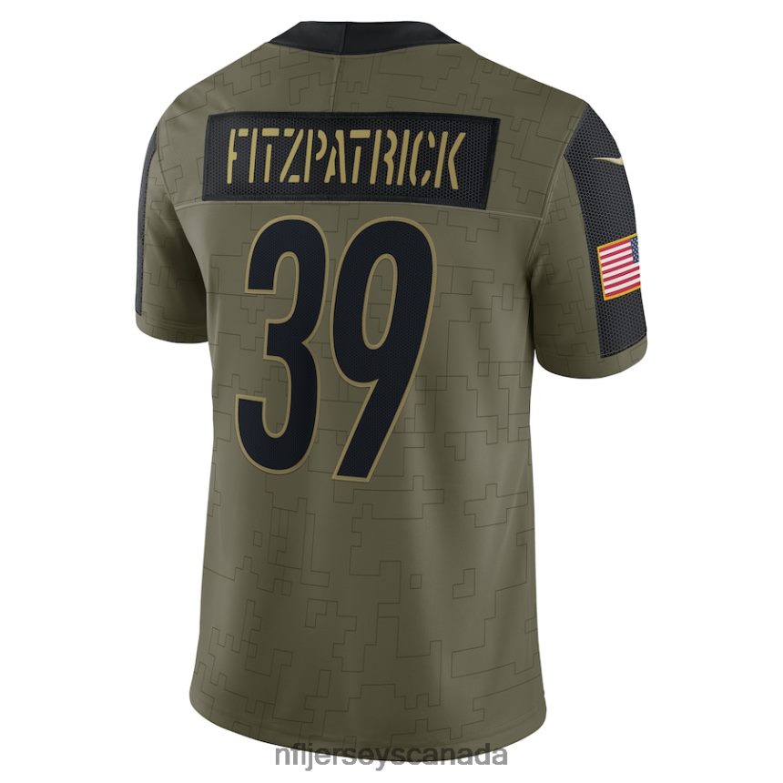 Men Pittsburgh Steelers Minkah Fitzpatrick Nike Olive 2021 Salute To Service Limited Player Jersey Clothing NFL TBXFR65457