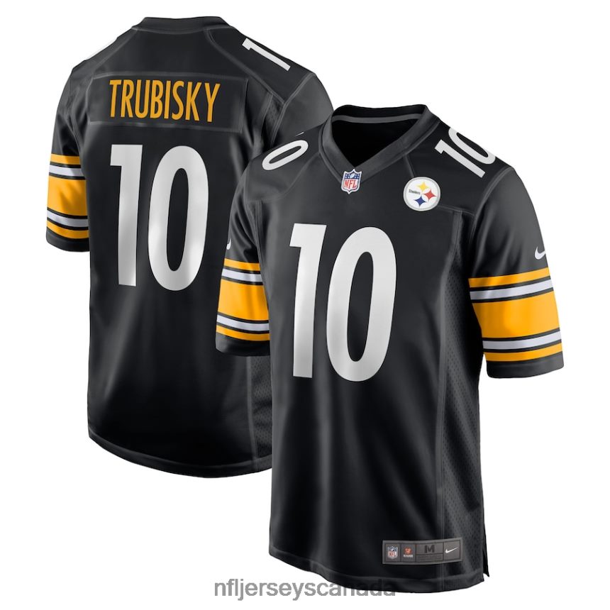 Men Pittsburgh Steelers Mitchell Trubisky Nike Black Game Jersey Clothing NFL TBXFR63396