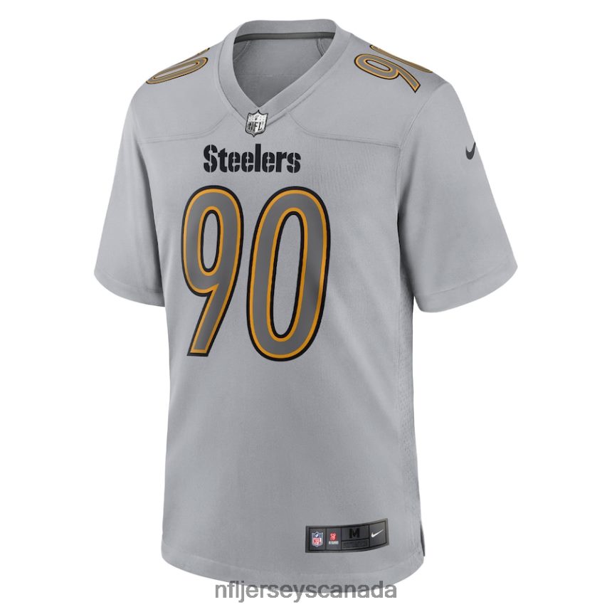 Men Pittsburgh Steelers TJ Watt Nike Gray Atmosphere Fashion Game Jersey Clothing NFL TBXFR62484