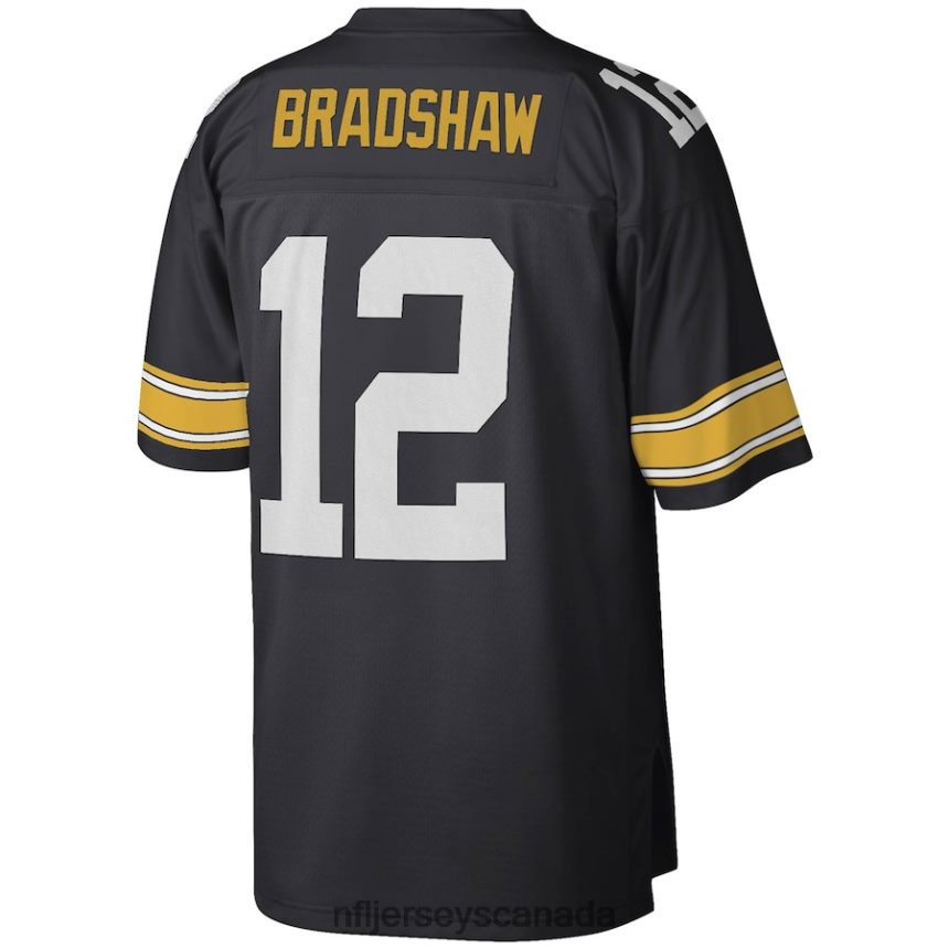 Men Pittsburgh Steelers Terry Bradshaw Mitchell  Ness Black Legacy Replica Jersey Clothing NFL TBXFR62276