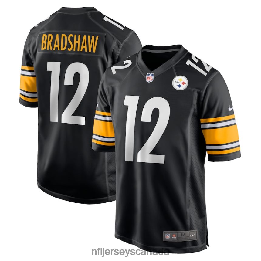 Men Pittsburgh Steelers Terry Bradshaw Nike Black Retired Player Game Jersey Clothing NFL TBXFR62622