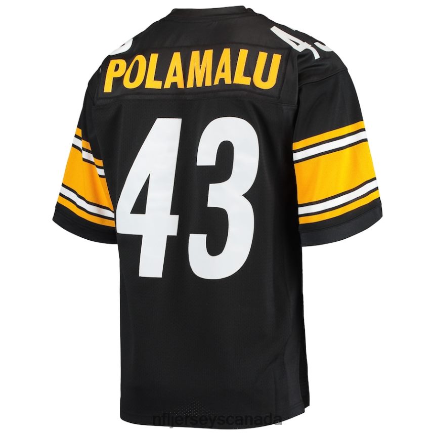 Men Pittsburgh Steelers Troy Polamalu Mitchell  Ness Black 2007 Authentic Retired Player Jersey Clothing NFL TBXFR61064