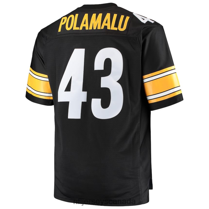 Men Pittsburgh Steelers Troy Polamalu Mitchell  Ness Black Big  Tall 2005 Retired Player Replica Jersey Clothing NFL TBXFR61869