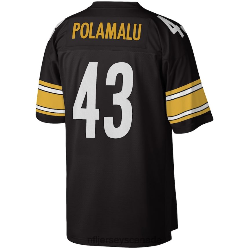 Men Pittsburgh Steelers Troy Polamalu Mitchell  Ness Black Legacy Replica Jersey Clothing NFL TBXFR62249