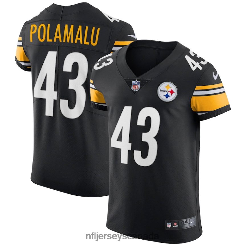 Men Pittsburgh Steelers Troy Polamalu Nike Black Retired Player Elite Jersey Clothing NFL TBXFR63035