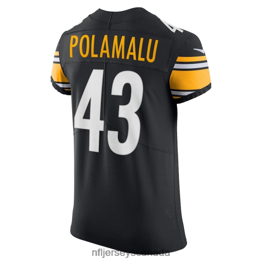 Men Pittsburgh Steelers Troy Polamalu Nike Black Retired Player Elite Jersey Clothing NFL TBXFR63035