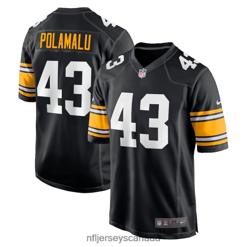 Men Pittsburgh Steelers Troy Polamalu Nike Black Retired Player Jersey Clothing NFL TBXFR6187