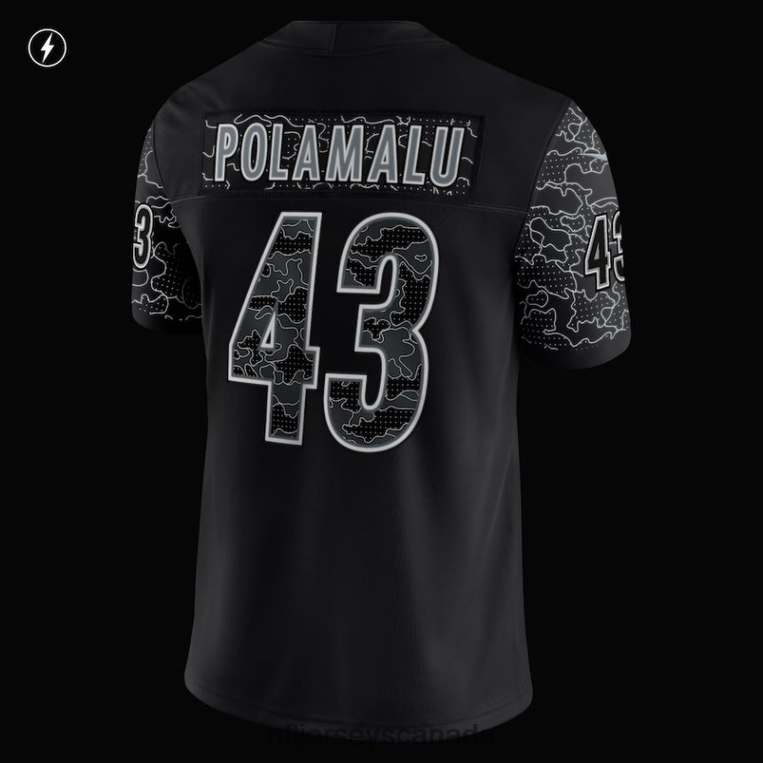 Men Pittsburgh Steelers Troy Polamalu Nike Black Retired Player RFLCTV Limited Jersey Clothing NFL TBXFR61446