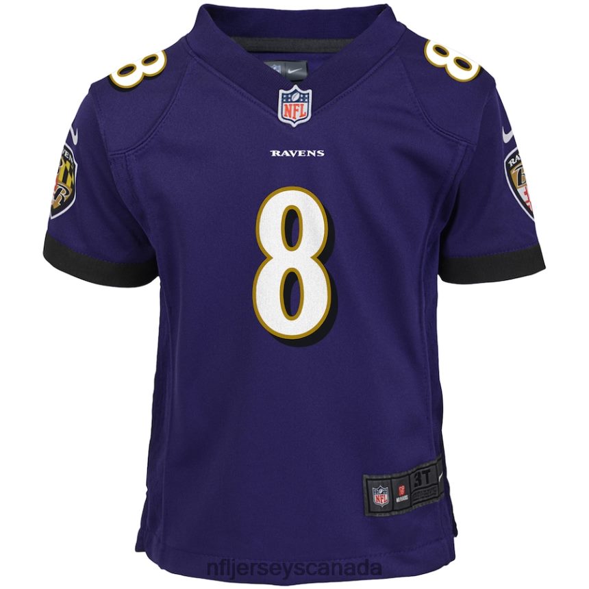 Men Preschool Baltimore Ravens Lamar Jackson Nike Purple Game Jersey Clothing NFL TBXFR64747