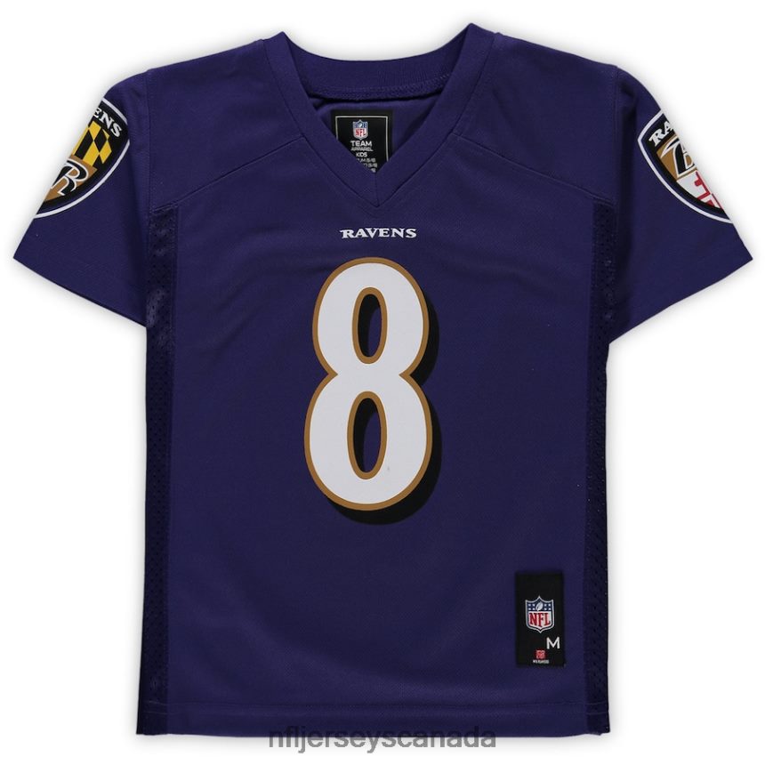 Men Preschool Baltimore Ravens Lamar Jackson Purple Replica Player Jersey Clothing NFL TBXFR6919