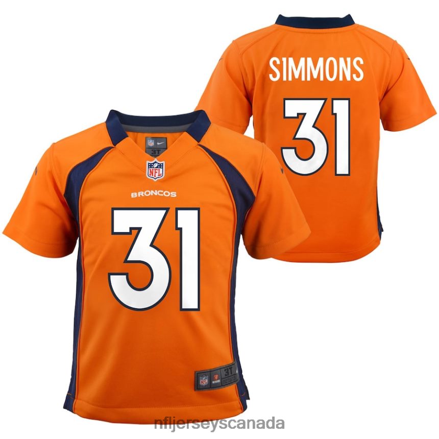Men Preschool Denver Broncos Justin Simmons Nike Orange Game Jersey Clothing NFL TBXFR61807