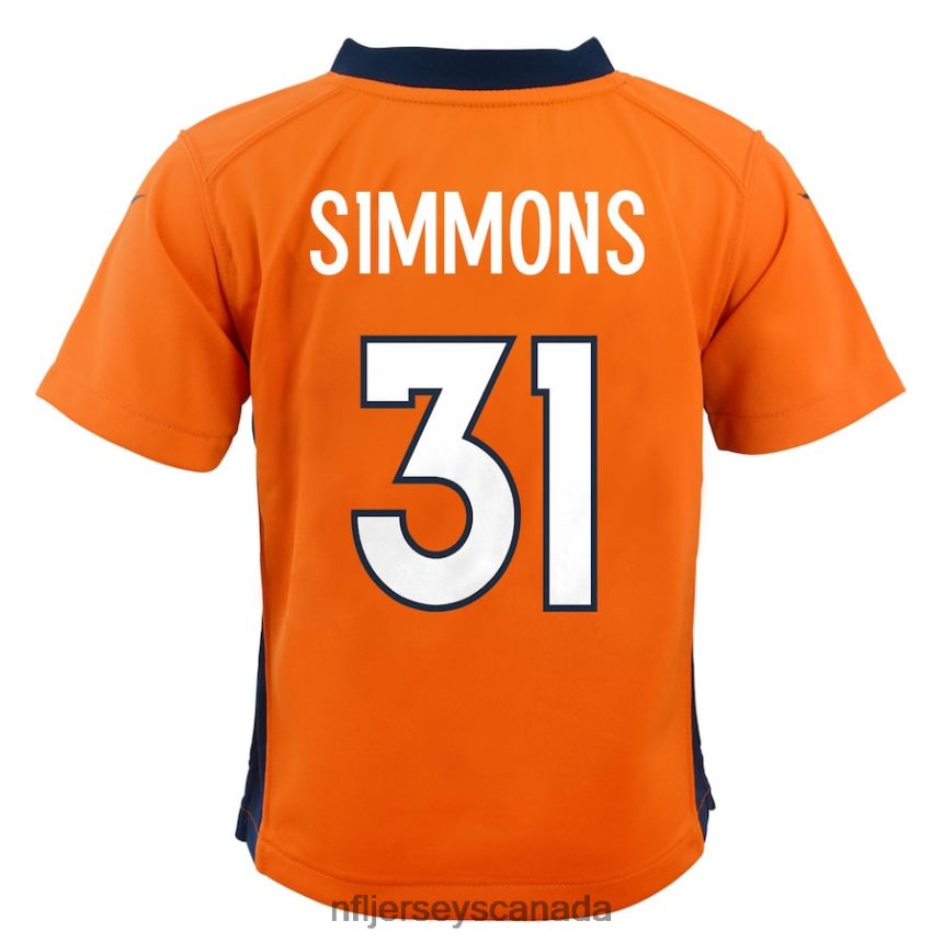 Men Preschool Denver Broncos Justin Simmons Nike Orange Game Jersey Clothing NFL TBXFR61807