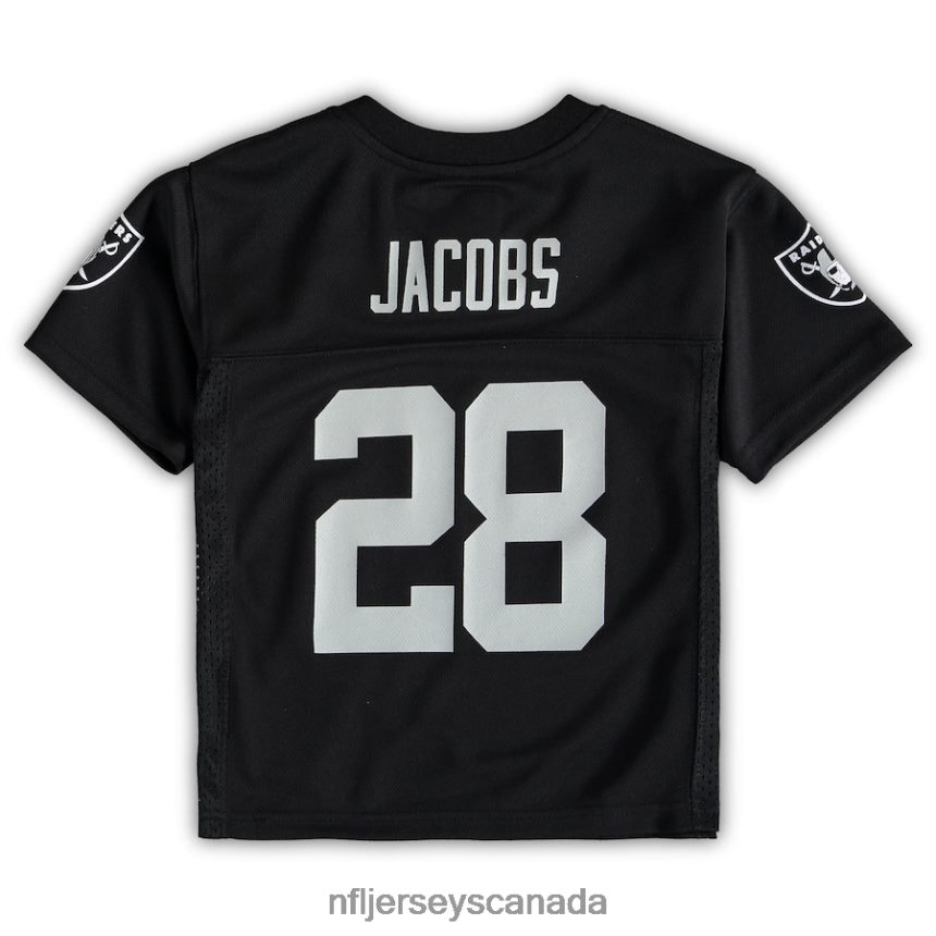 Men Preschool Las Vegas Raiders Josh Jacobs Black Replica Player Jersey Clothing NFL TBXFR6524