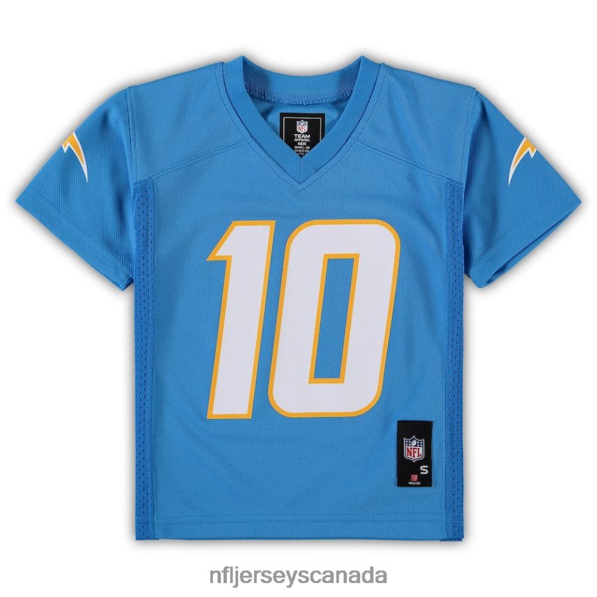 Men Preschool Los Angeles Chargers Justin Herbert Powder Blue Replica Player Jersey Clothing NFL TBXFR61291