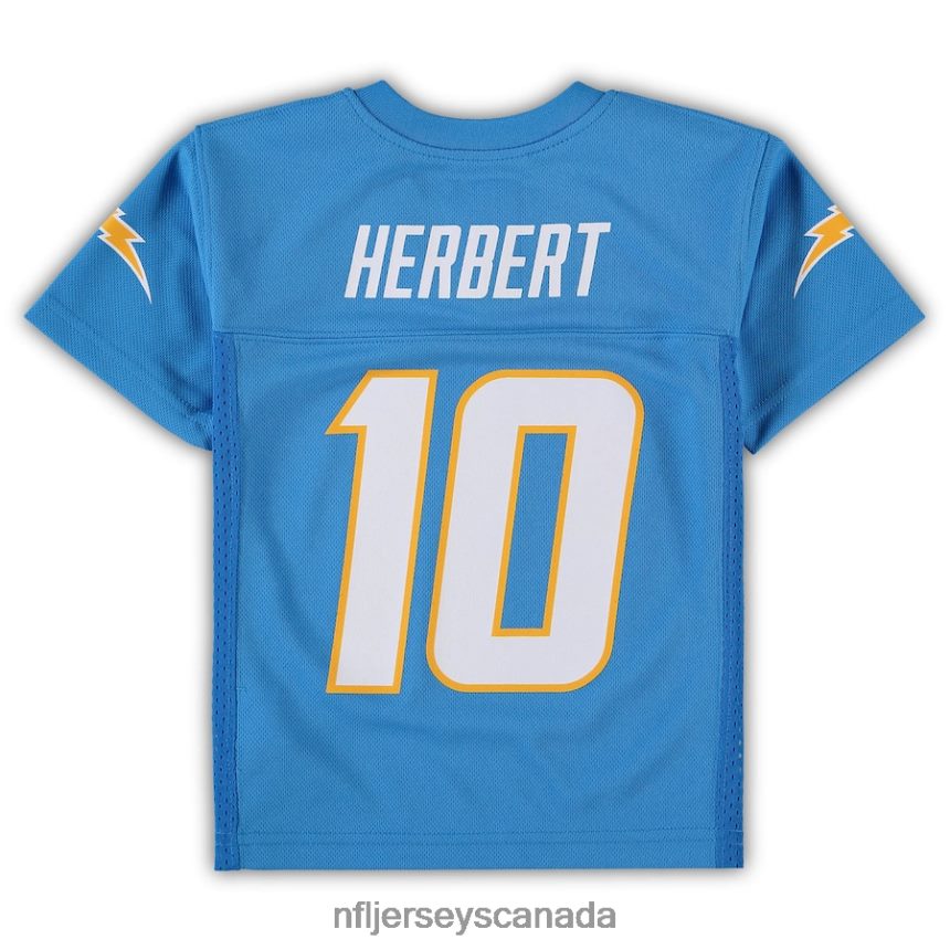 Men Preschool Los Angeles Chargers Justin Herbert Powder Blue Replica Player Jersey Clothing NFL TBXFR61291