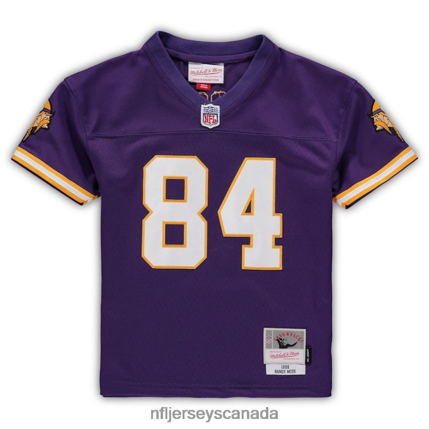 Men Preschool Minnesota Vikings Randy Moss Mitchell  Ness Purple 1998 Retired Legacy Jersey Clothing NFL TBXFR62295