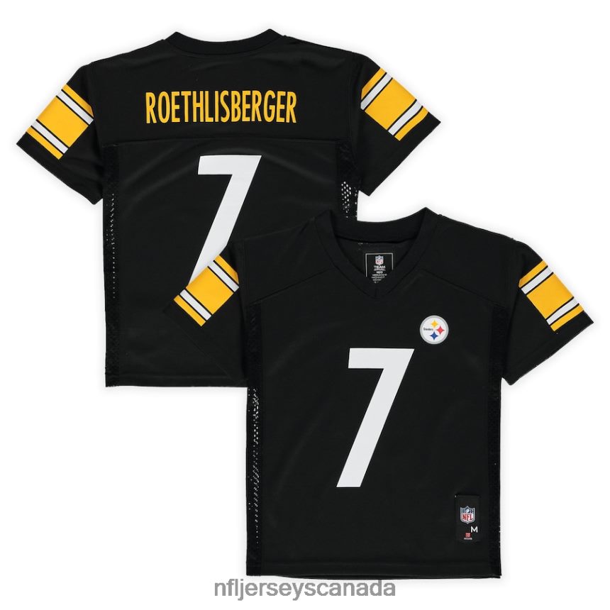 Men Preschool Pittsburgh Steelers Ben Roethlisberger Black Replica Player Jersey Clothing NFL TBXFR61718