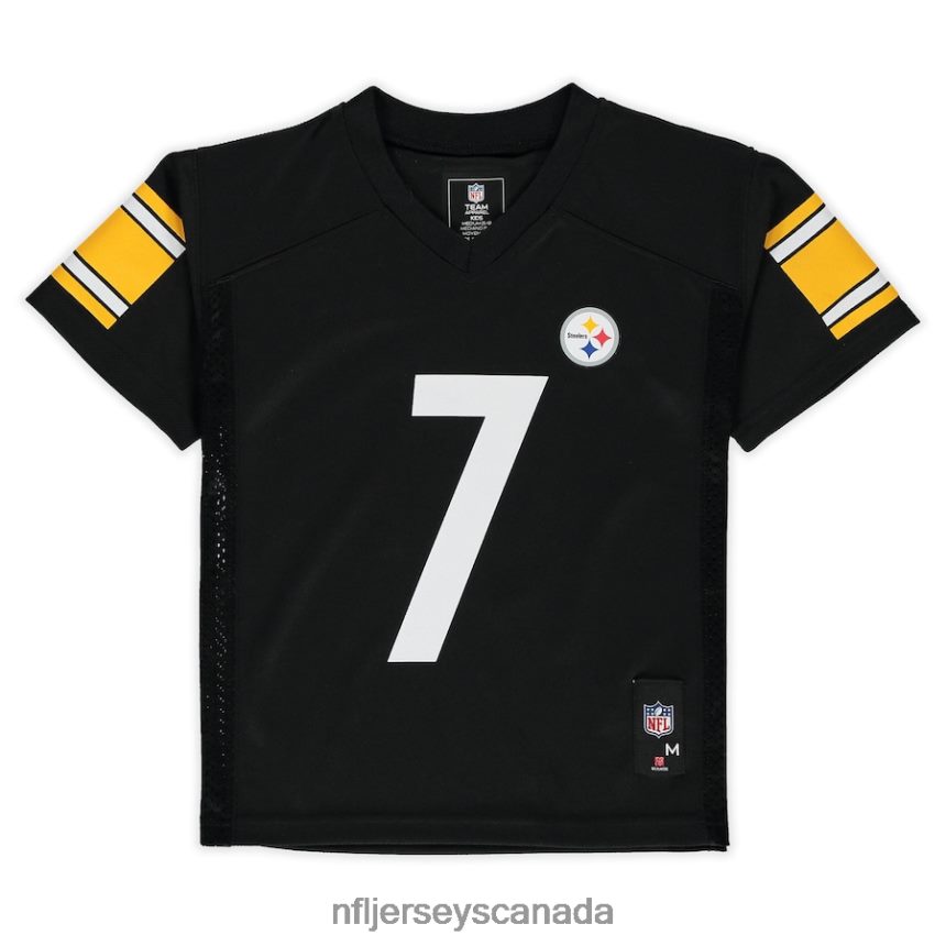 Men Preschool Pittsburgh Steelers Ben Roethlisberger Black Replica Player Jersey Clothing NFL TBXFR61718