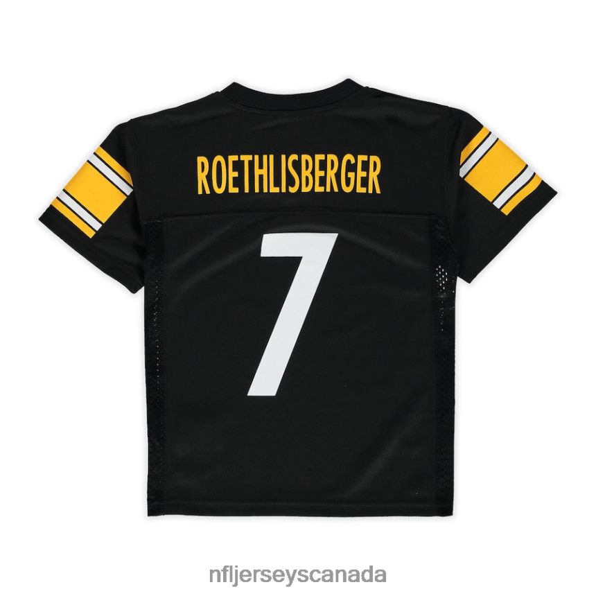 Men Preschool Pittsburgh Steelers Ben Roethlisberger Black Replica Player Jersey Clothing NFL TBXFR61718