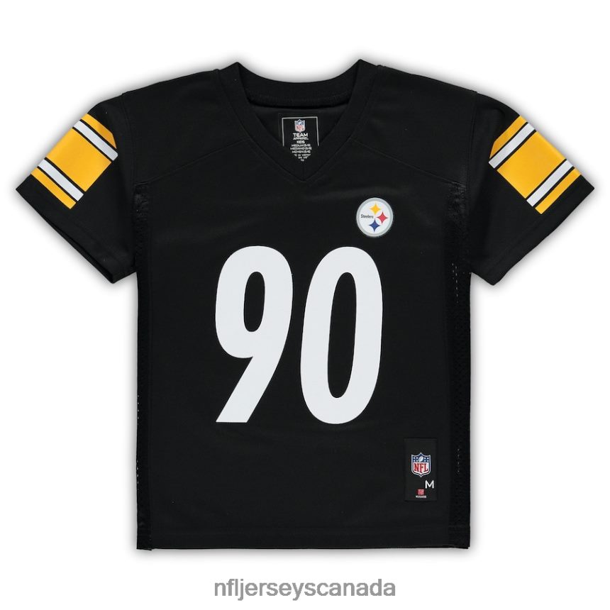 Men Preschool Pittsburgh Steelers TJ Watt Black Replica Player Jersey Clothing NFL TBXFR6657