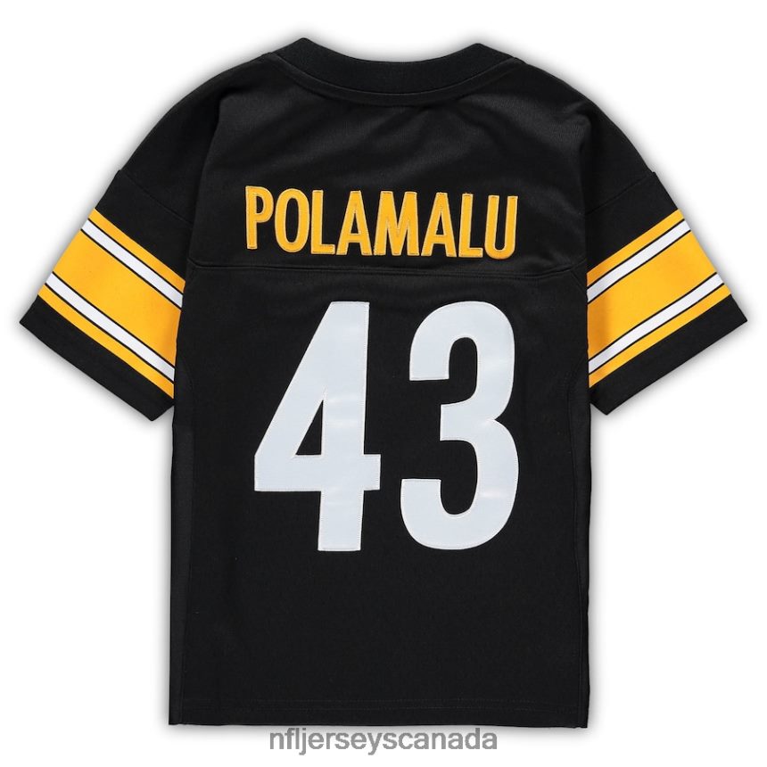 Men Preschool Pittsburgh Steelers Troy Polamalu Mitchell  Ness Black Retired Legacy Jersey Clothing NFL TBXFR62124