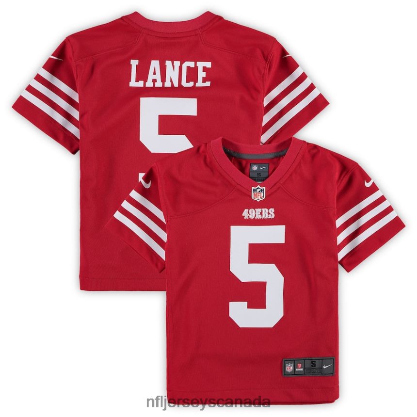 Men Preschool San Francisco 49ers Trey Lance Nike Scarlet Game Jersey Clothing NFL TBXFR61412