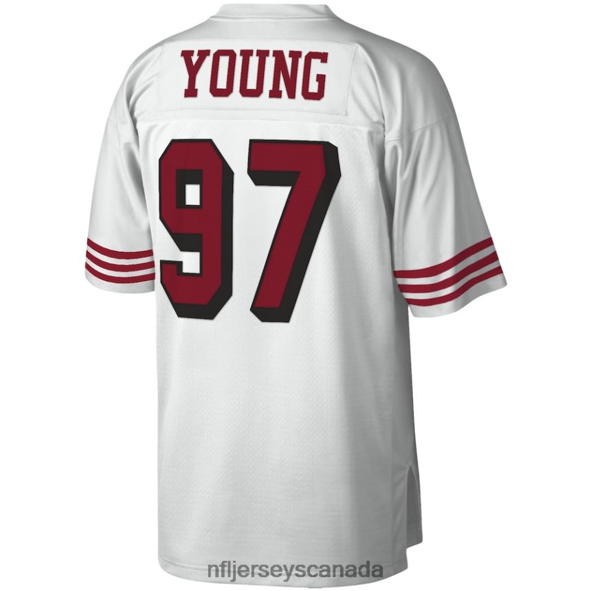 Men San Francisco 49ers Bryant Young Mitchell  Ness White 1994 Legacy Replica Jersey Clothing NFL TBXFR62073