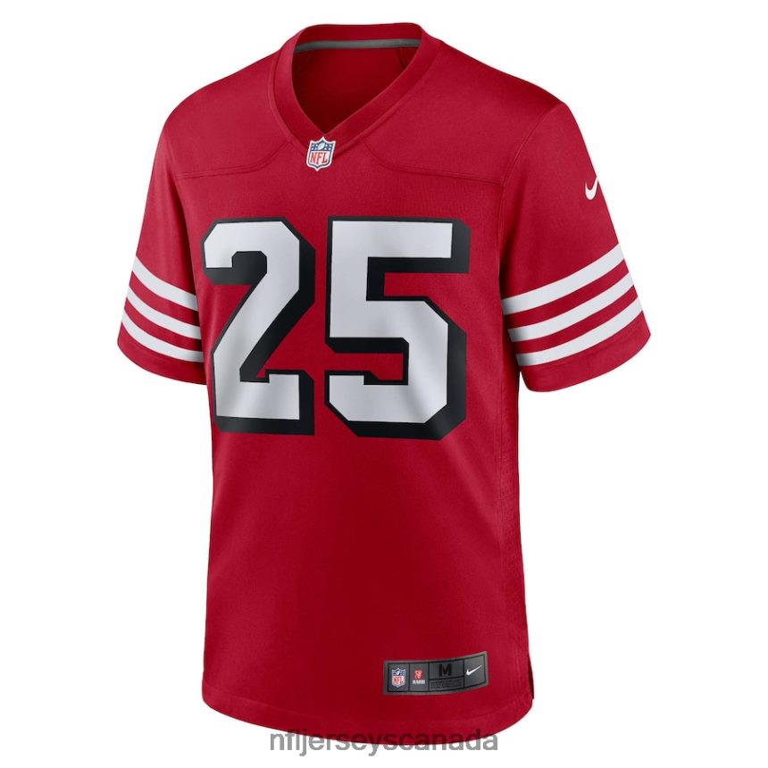 Men San Francisco 49ers Elijah Mitchell Nike Scarlet Alternate Game Jersey Clothing NFL TBXFR63652
